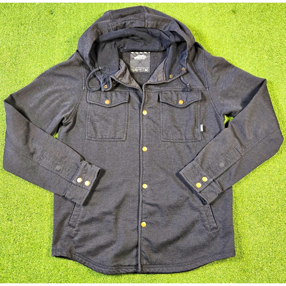 VANS Off The Wall Hooded Button Front Jacket w/ Pockets Gray Men's M